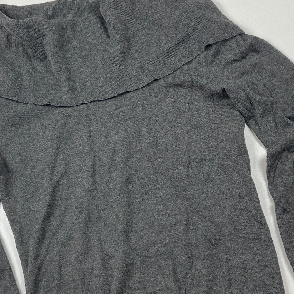 Chelsea & Theodore Womens Gray Cowl Neck Long Sleeve Rayon Blend Sweater Small